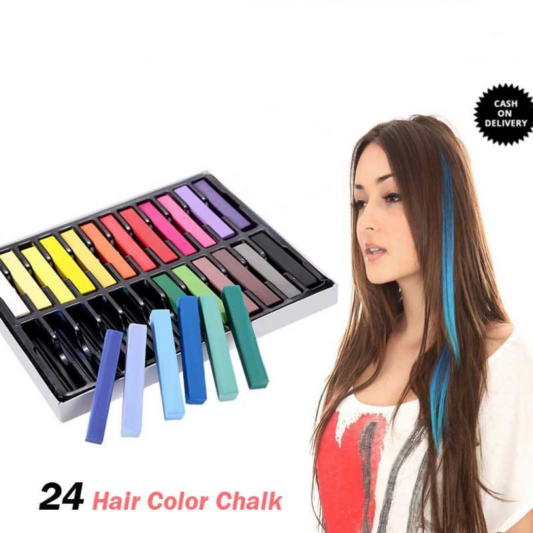 24 Temporary Hair Coloring Chalk